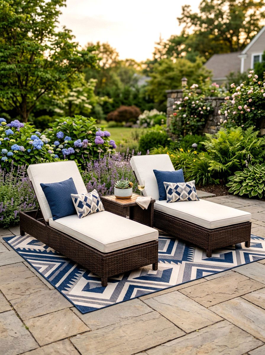 Wicker Chaise Pair - 30 chaise pair patio ideas