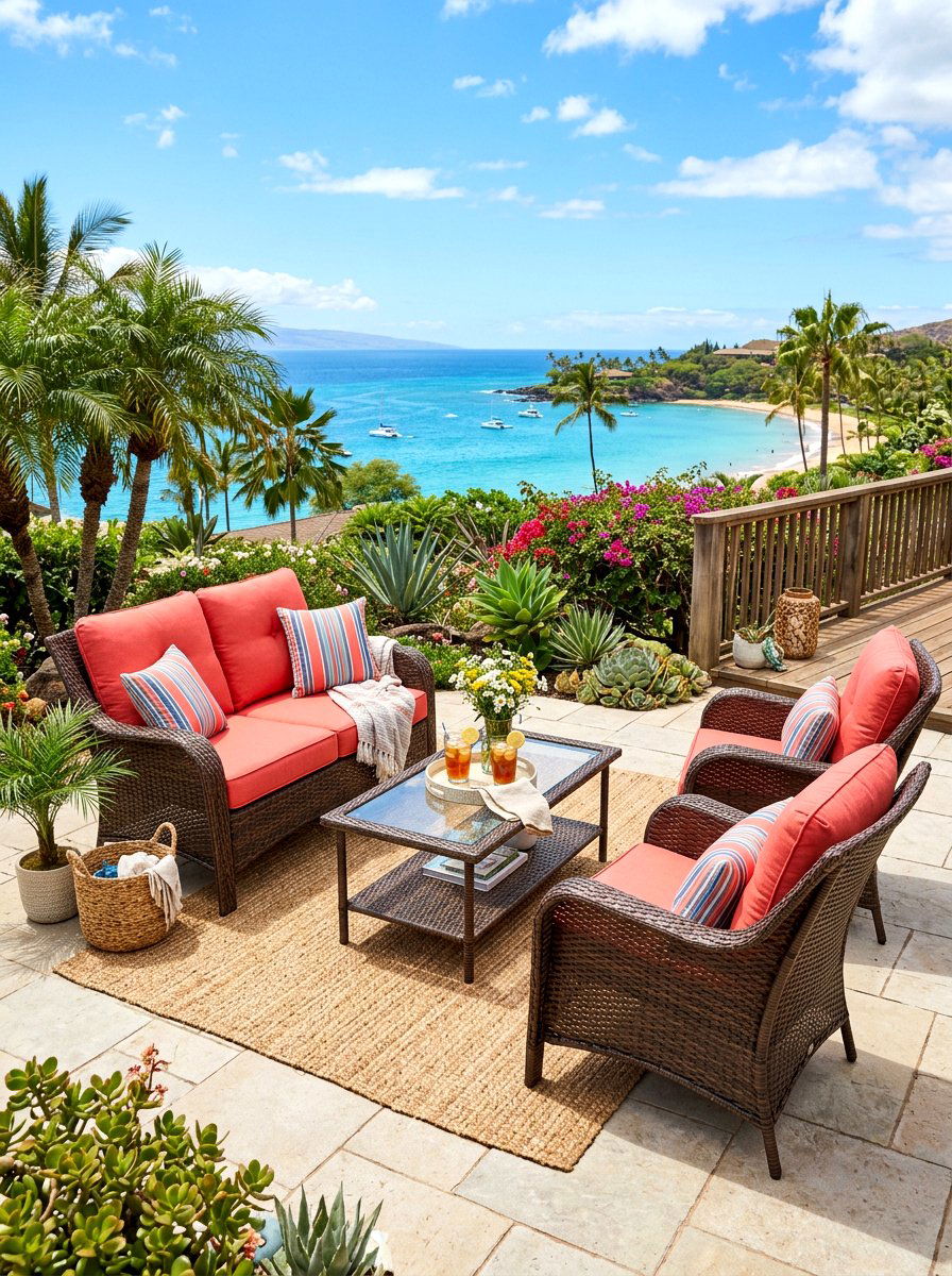 Wicker Conversation Set - 30 deck furniture ideas