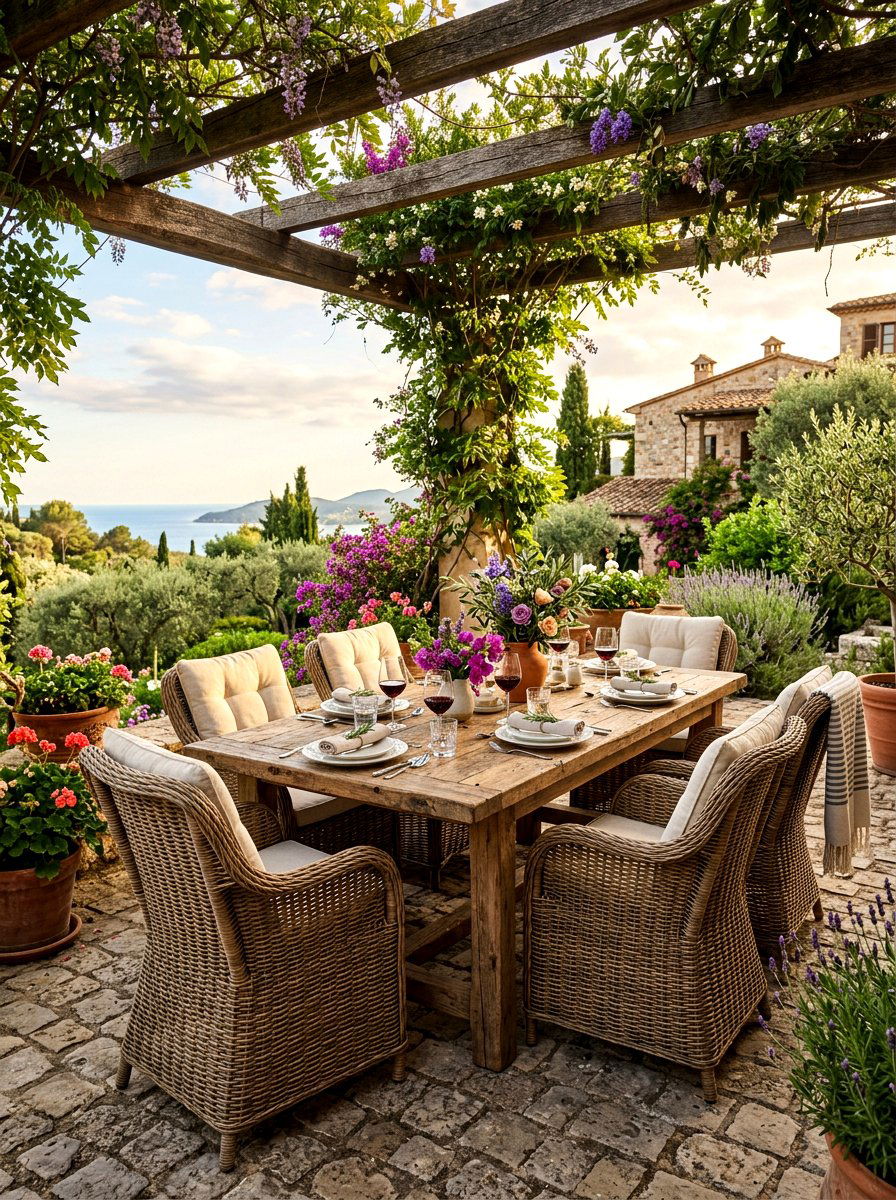 Wicker Dining Set With Teak Table - 30 wicker patio furniture ideas