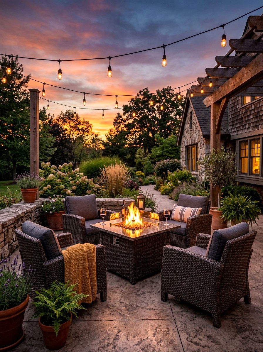 Wicker Fire Pit Set - 30 all weather wicker patio ideas