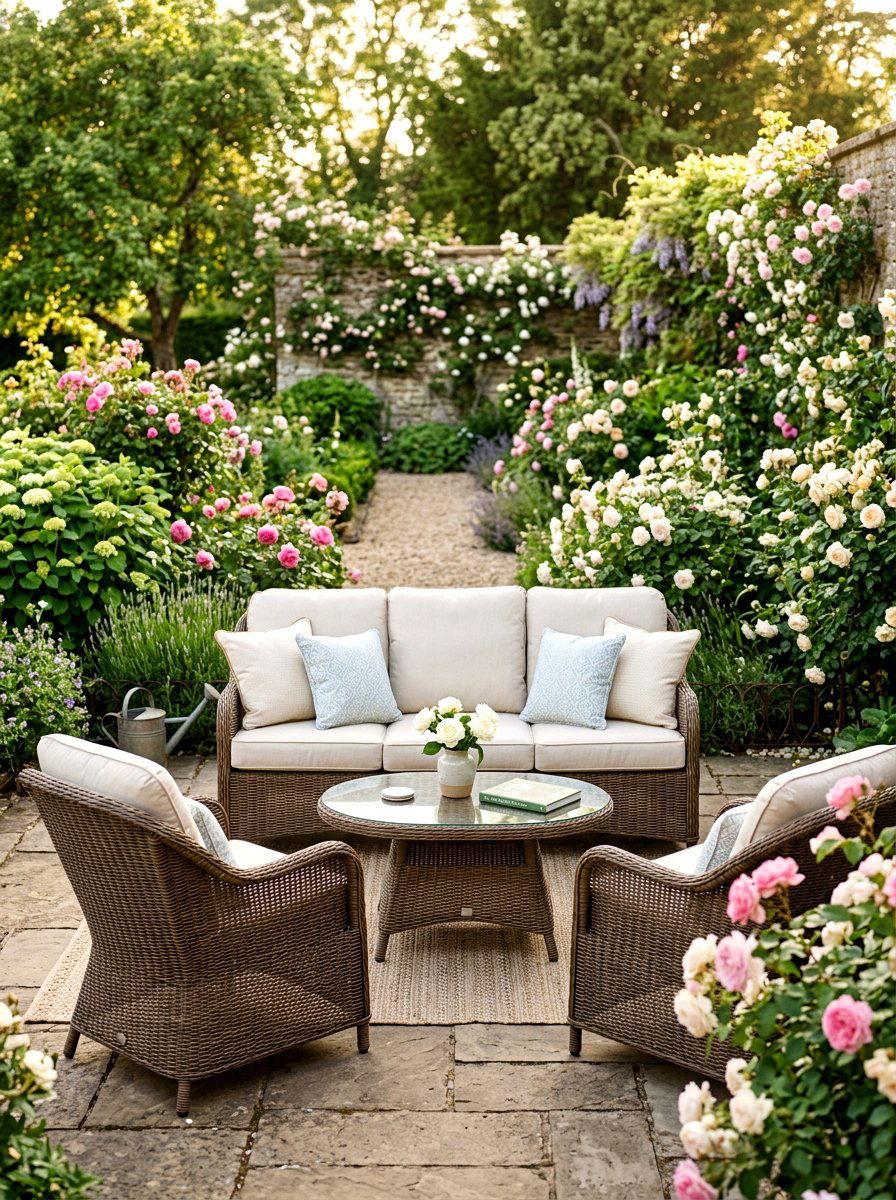 Wicker Furniture Set - 30 cozy patio ideas