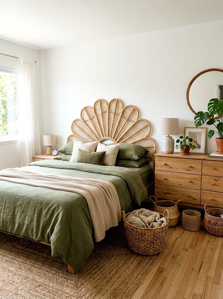 Wicker Headboard Bedroom - 30 seventies bedroom ideas