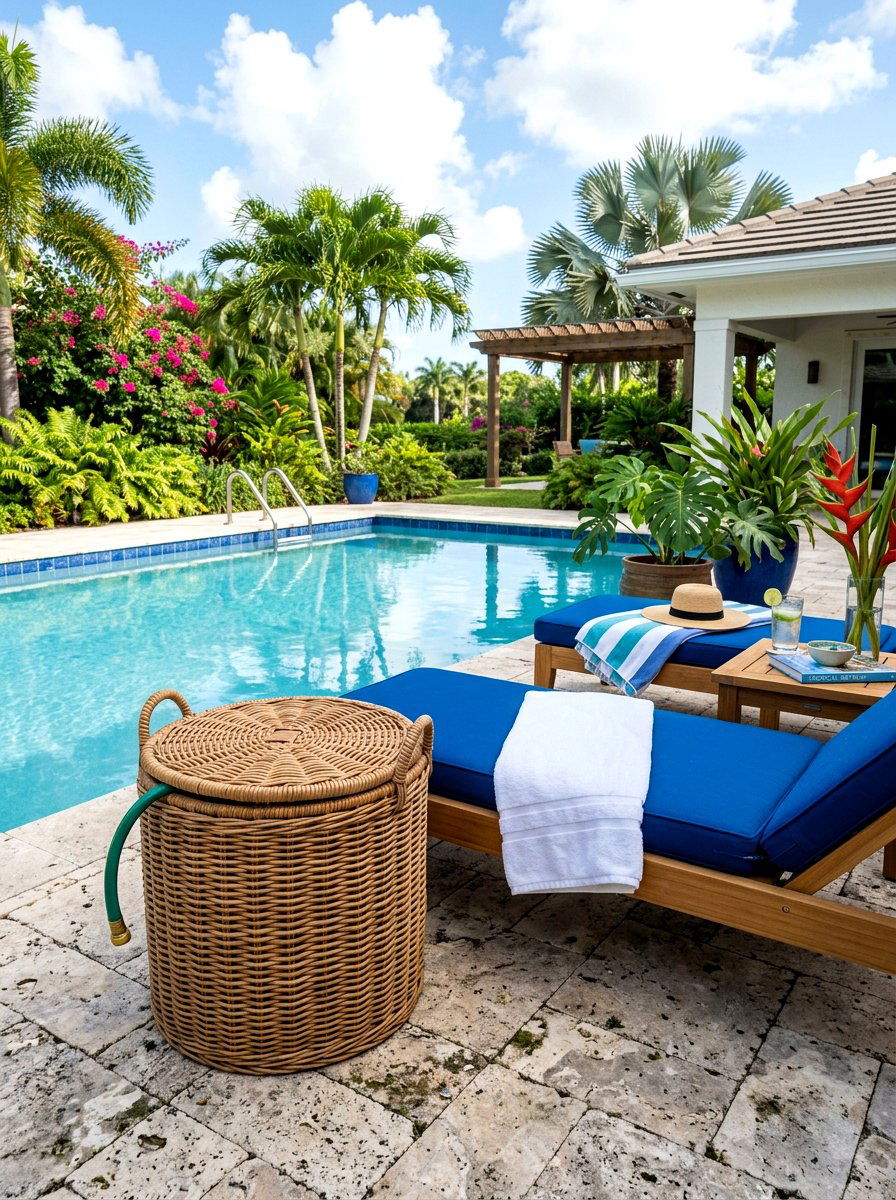 Wicker Hose Basket - 30 hose storage ideas