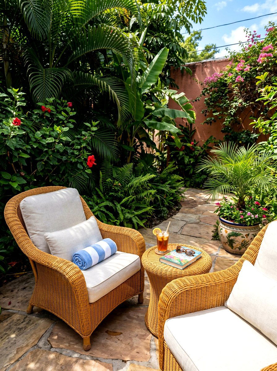 Wicker Lounge Chair - 30 courtyard patio furniture ideas