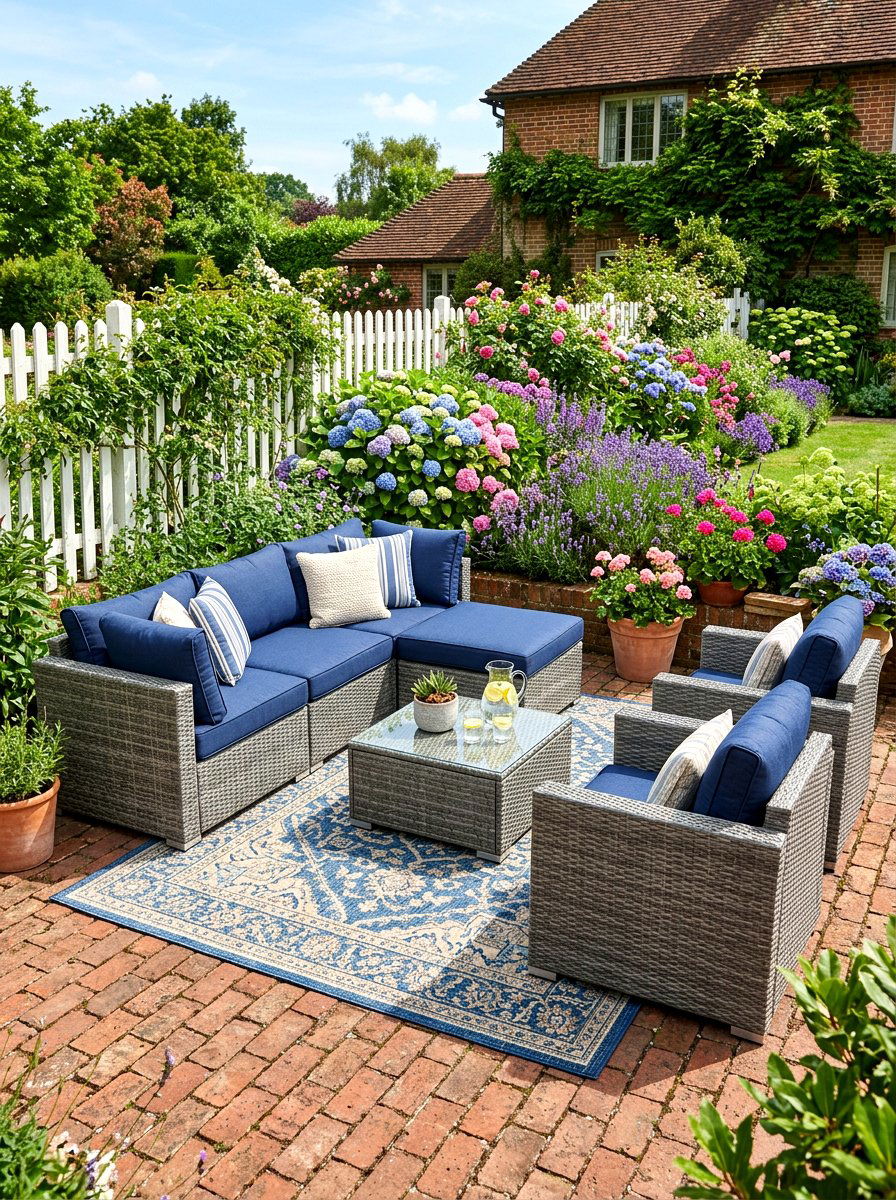 Wicker Lounge Set - 30 plush patio seating ideas