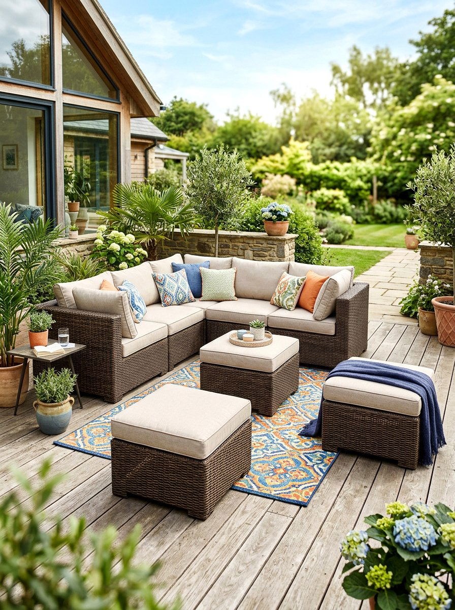 Wicker Ottoman Set - 30 wicker patio furniture ideas