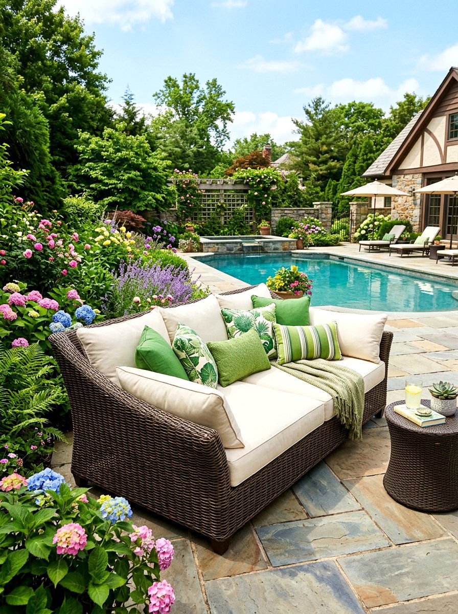 Wicker Patio Daybed - 30 poolside daybed ideas