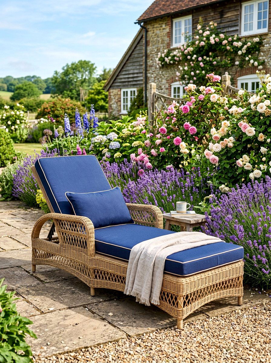 Wicker Patio Lounger - 30 chaise lounge patio ideas