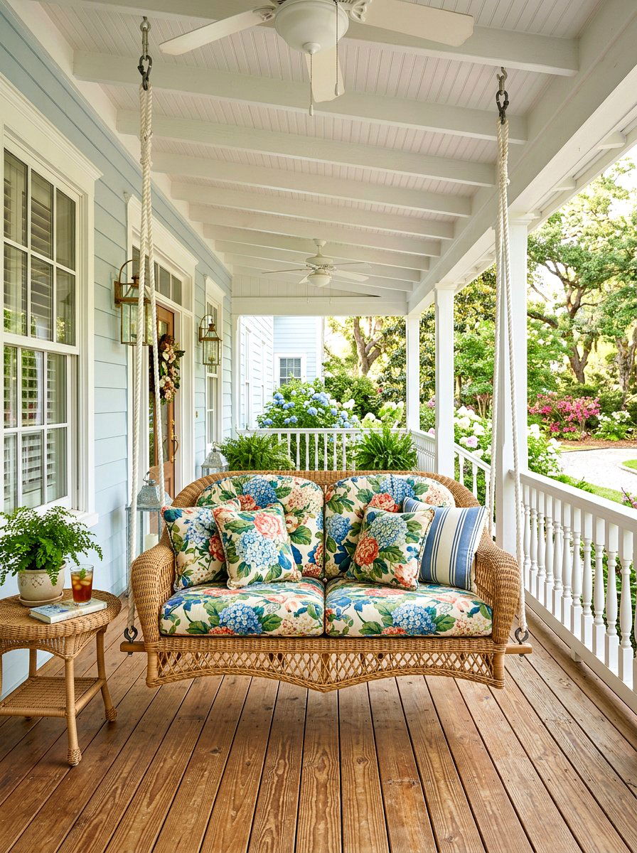 Wicker Patio Swing - 30 wicker patio furniture ideas