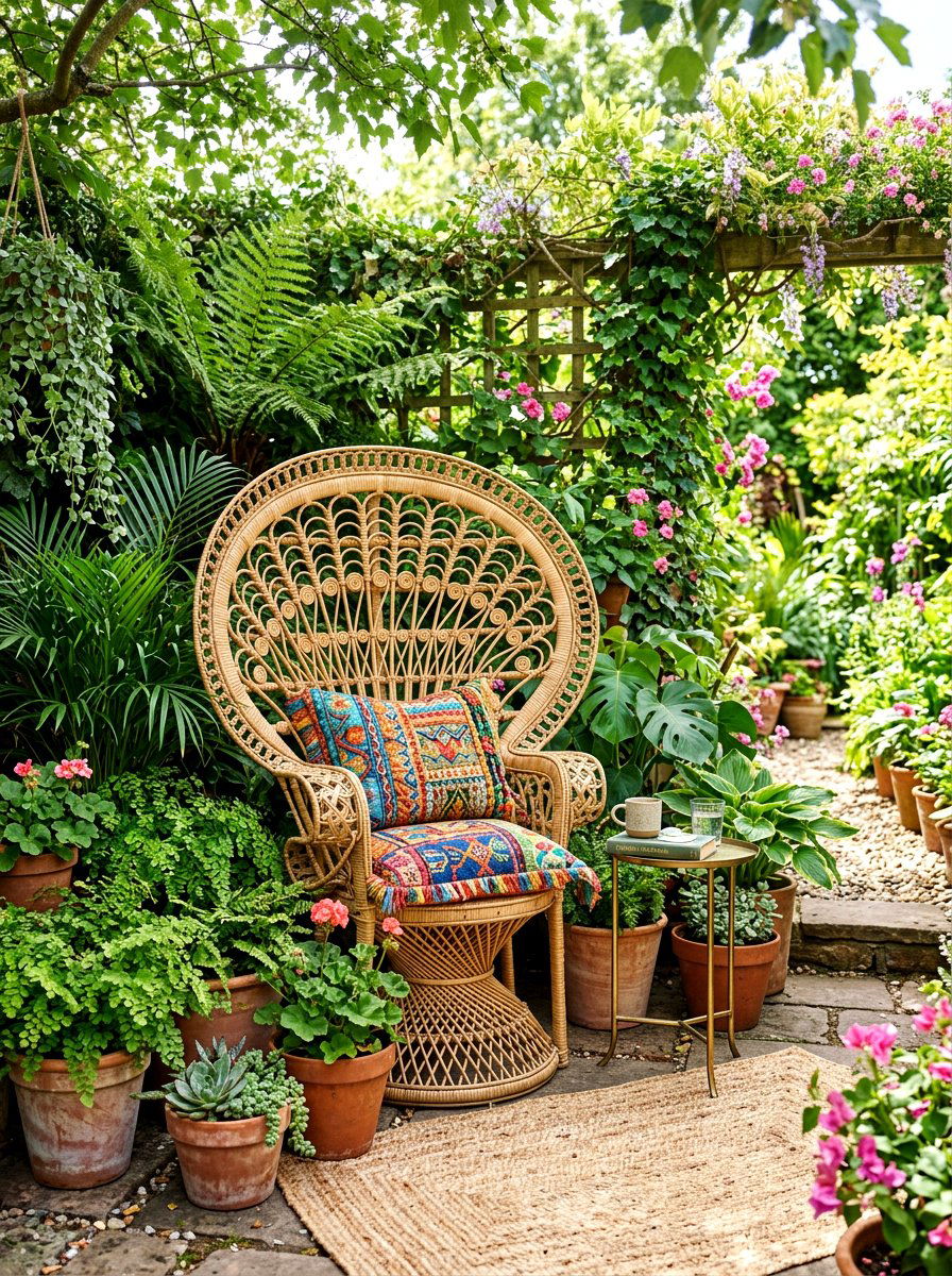 Wicker Peacock Chair - 30 all weather wicker patio ideas