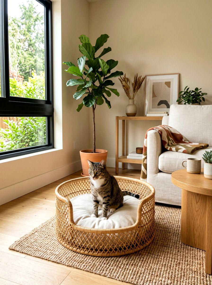 Wicker Pet Bed - 30 natural fiber decor ideas