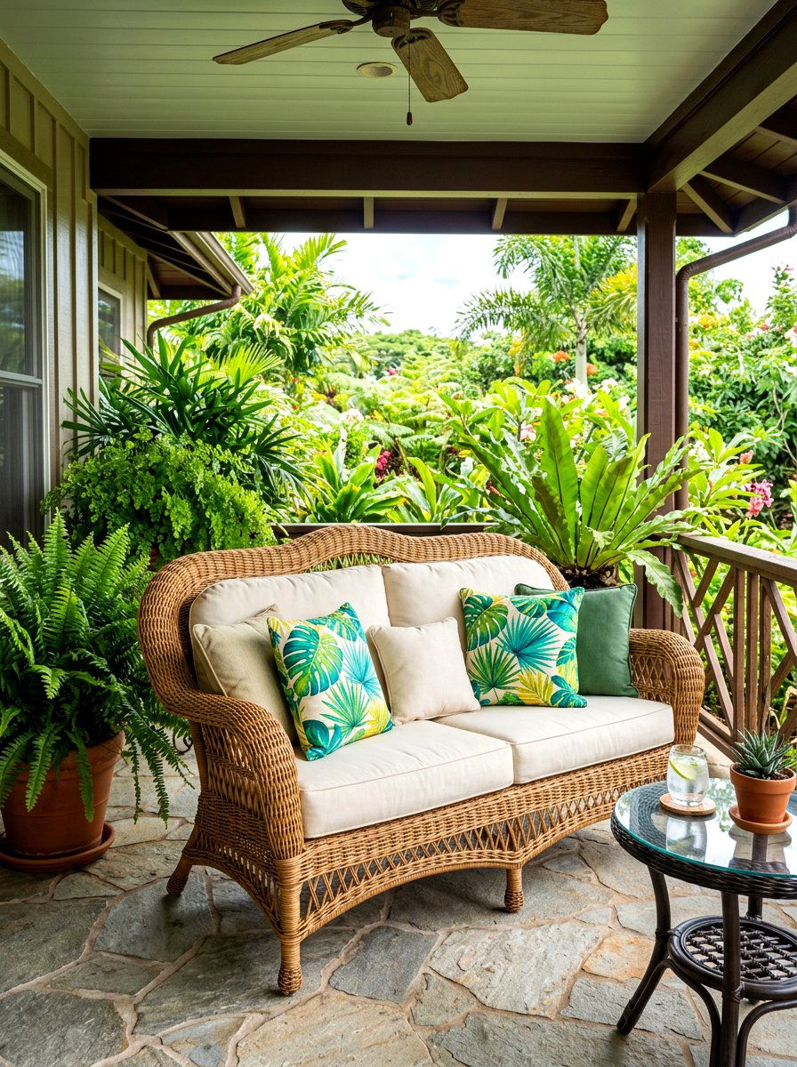 Wicker Porch Bench - 30 front porch bench ideas