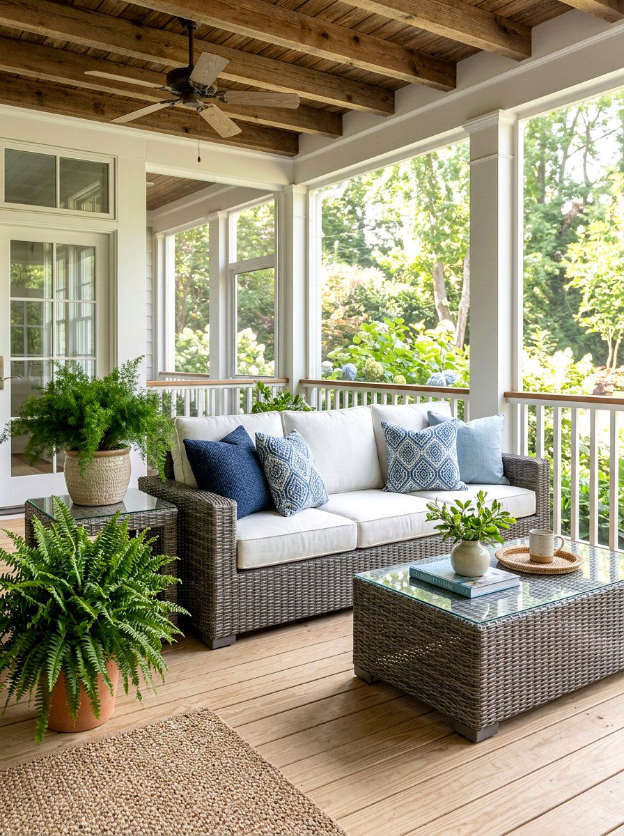 Wicker Porch Furniture - 30 summer front porch ideas