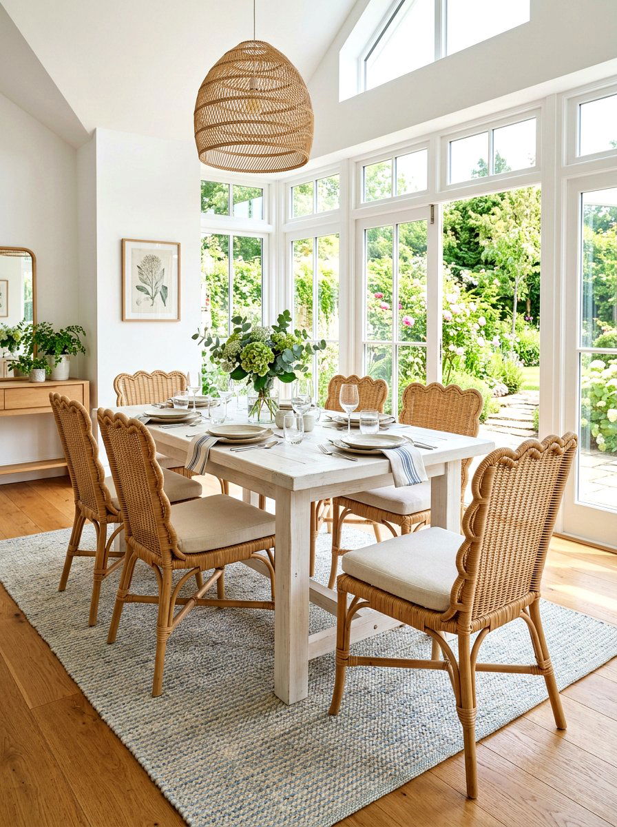 Wicker Scalloped Dining Chair - 30 scalloped dining chairs ideas