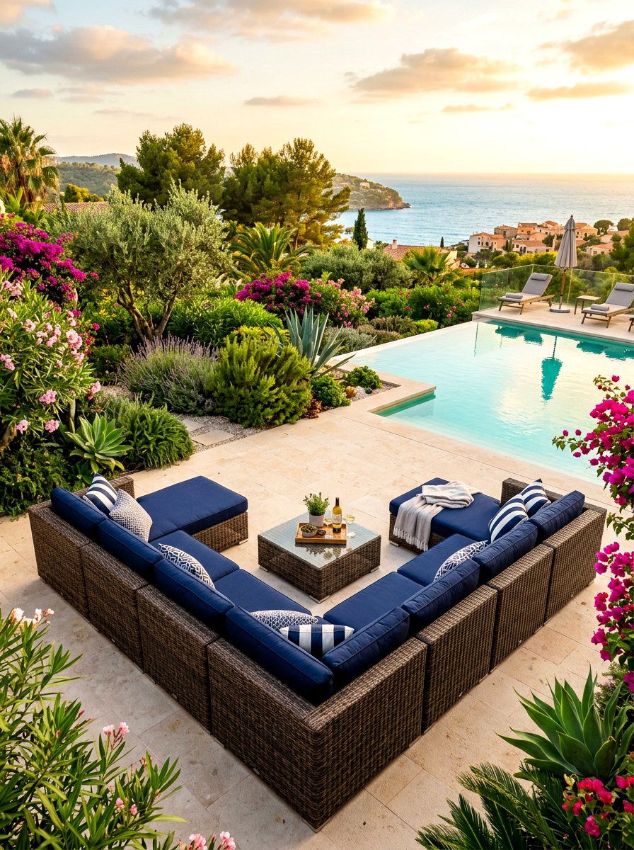Wicker Sectional Sofa - 30 poolside furniture ideas