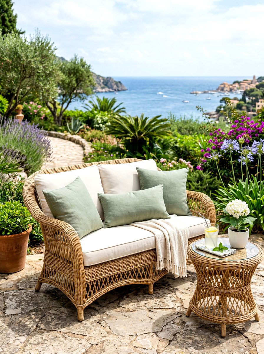Wicker Settee Furniture - 30 spring front porch ideas