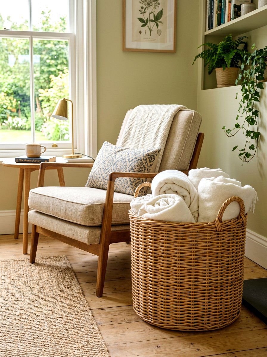 Wicker Storage Basket - 30 English country bedroom decor ideas