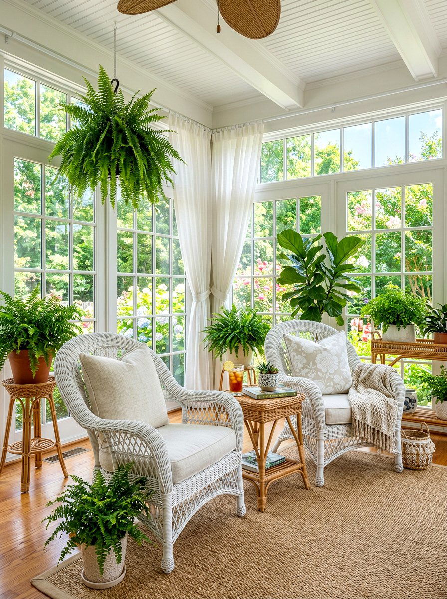 Wicker Sunroom Decor - 30 secondhand decor ideas