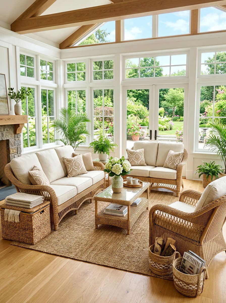 Wicker Sunroom Furniture - 30 cozy sunroom ideas