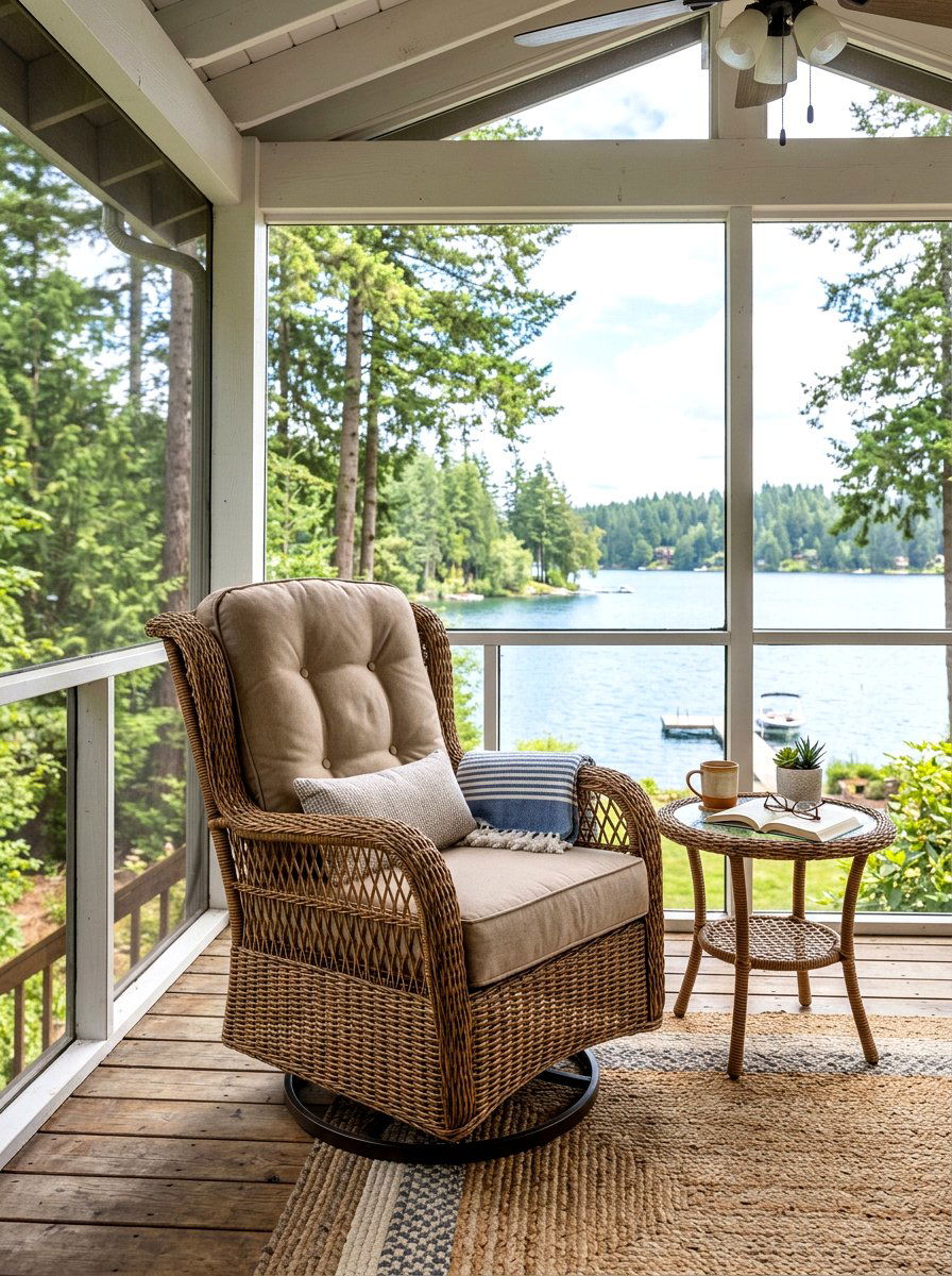 Wicker Swivel Glider - 30 wicker patio furniture ideas