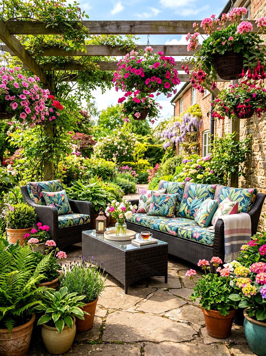 Wicker furniture patio - 30 garden inspired spring decor ideas