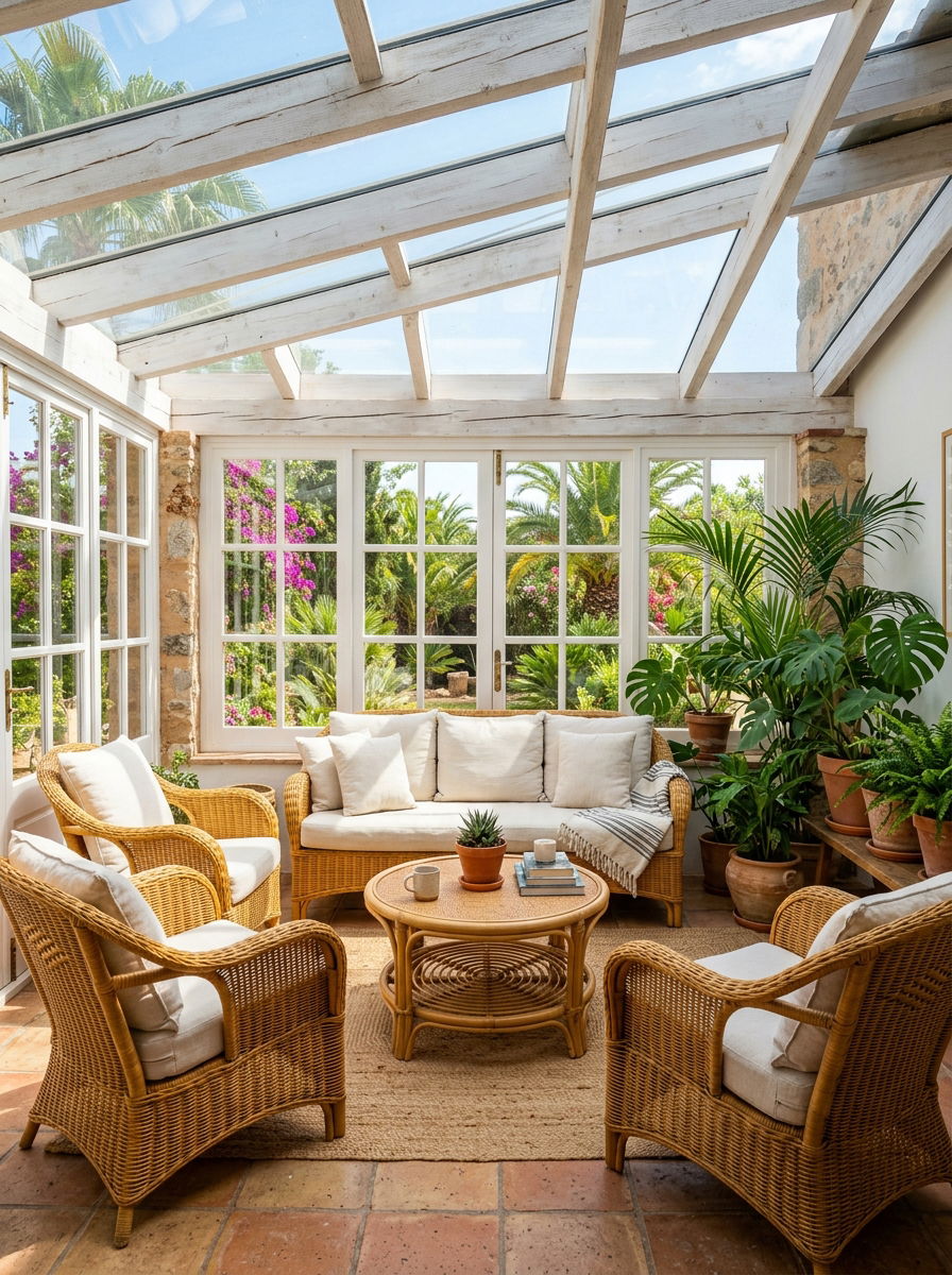 Wicker furniture sunroom - 30 rustic sunroom ideas