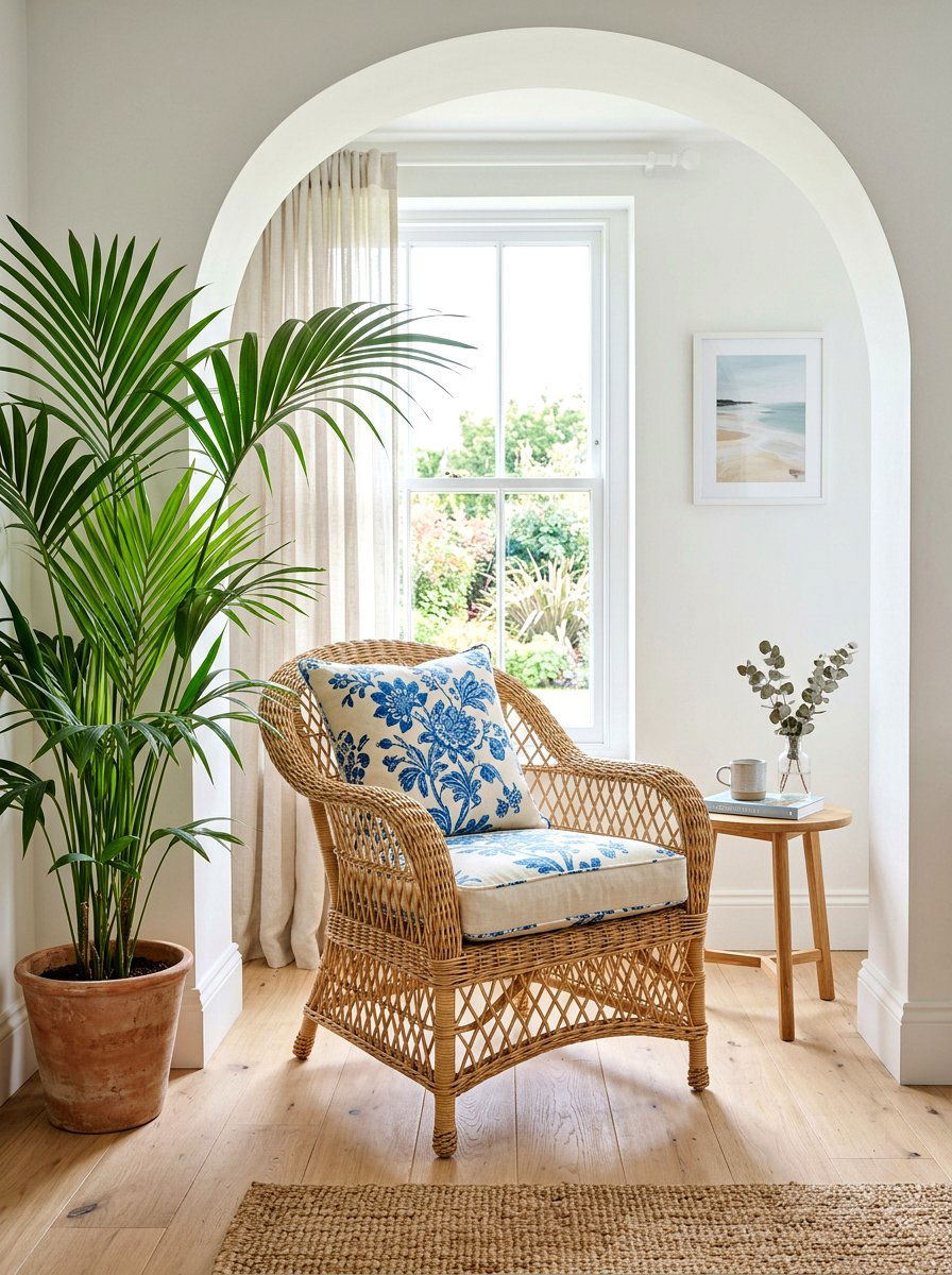Wicker garden chair - 30 bedroom alcove seating ideas