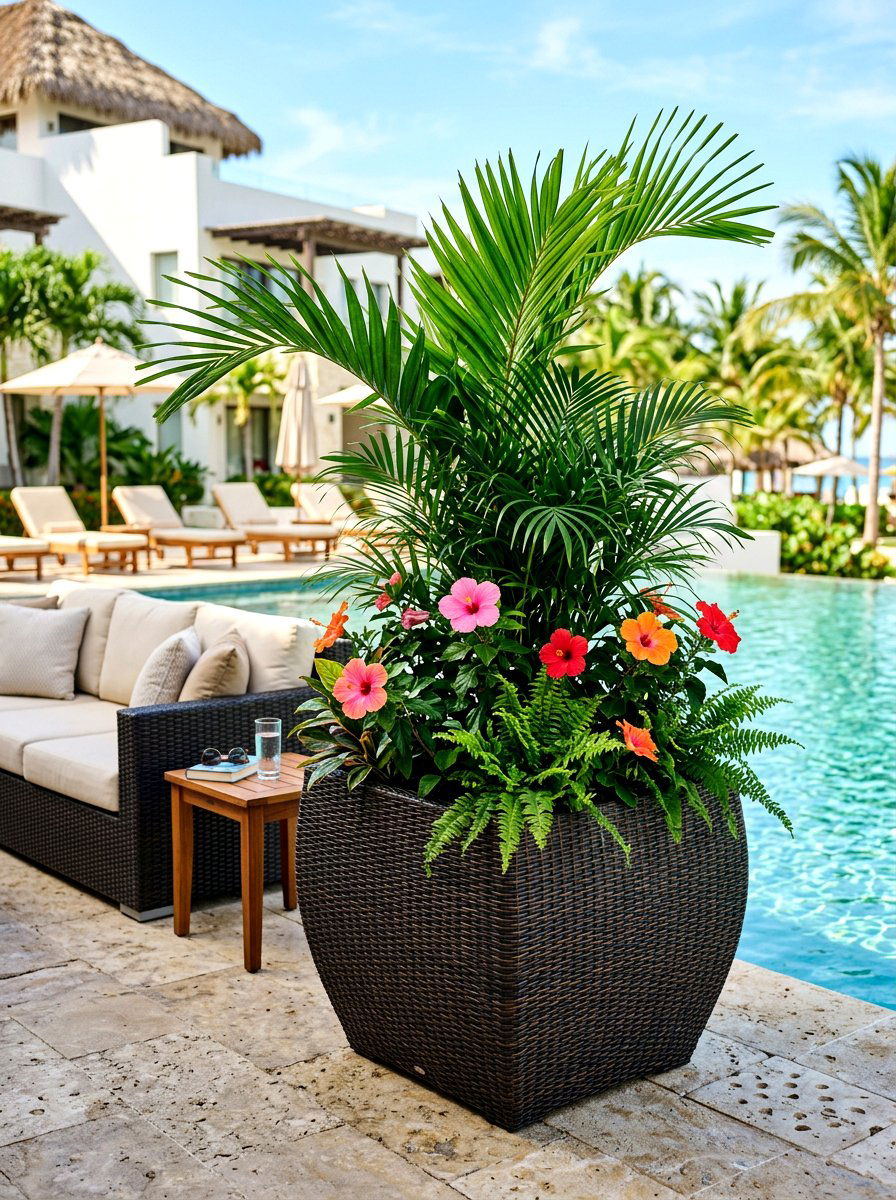 Wicker garden planter - 30 narrow raised bed ideas