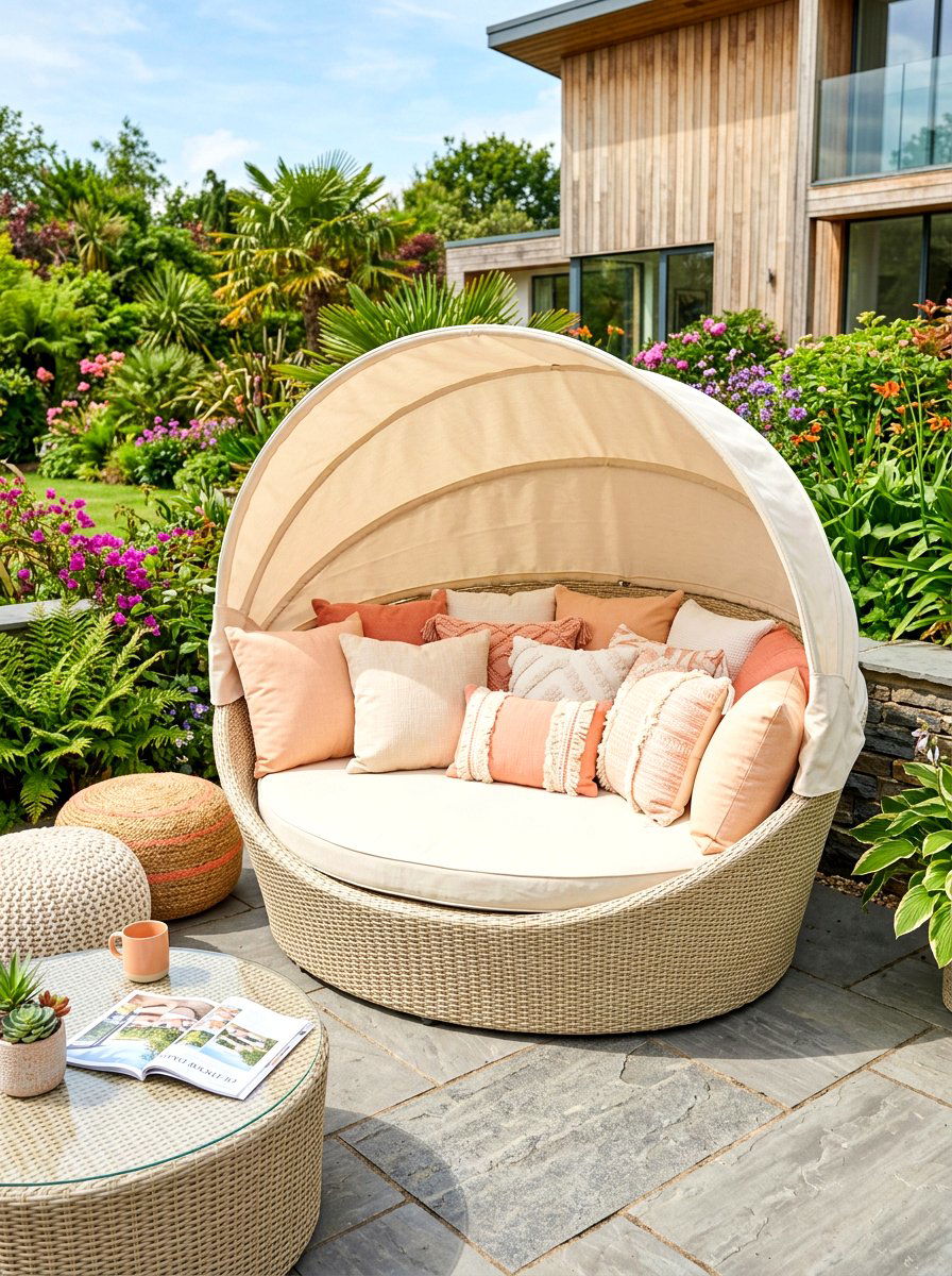 Wicker outdoor daybed - 30 outdoor daybed canopy ideas