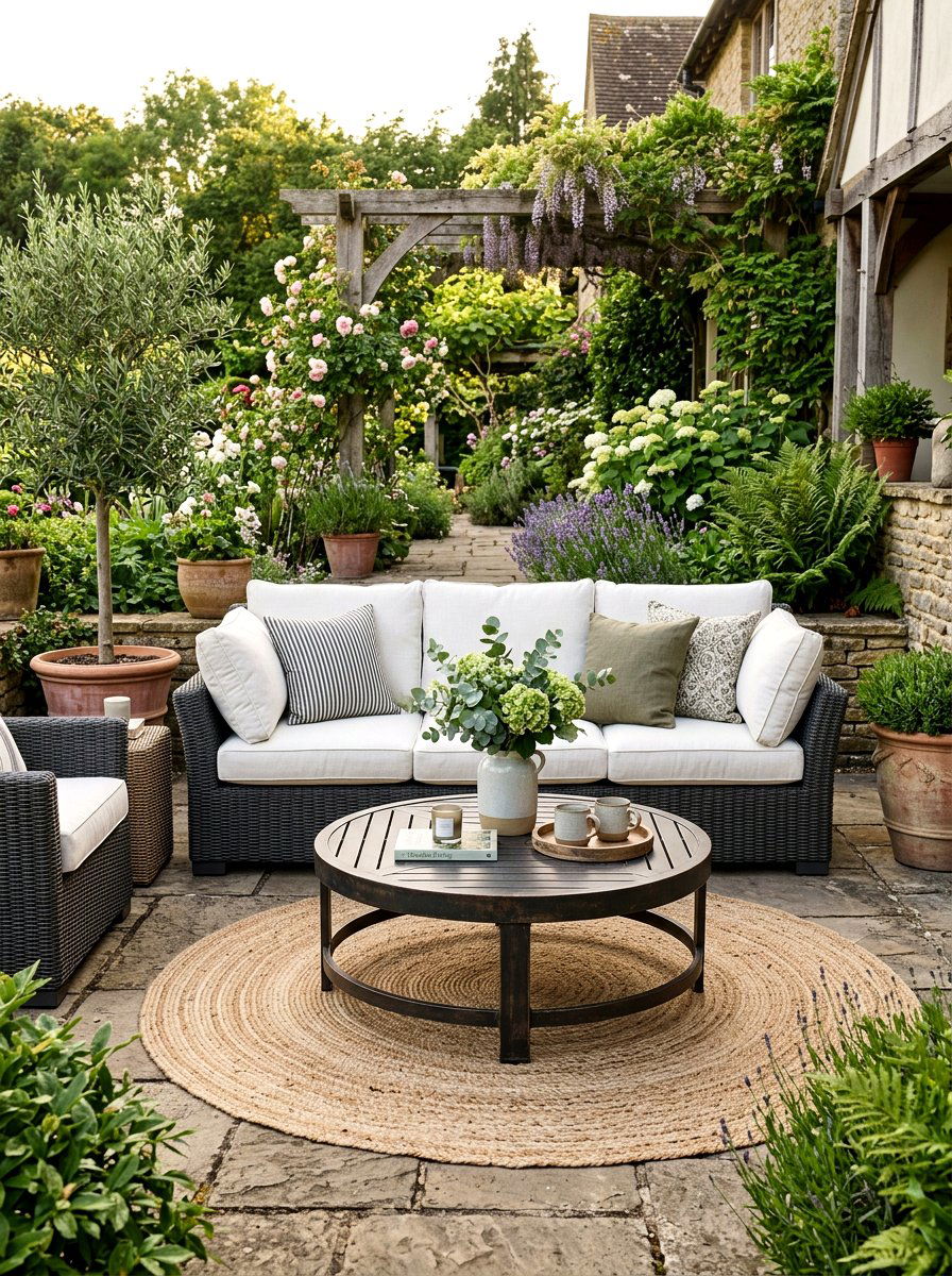 Wicker patio sofa - 30 Scandinavian patio ideas
