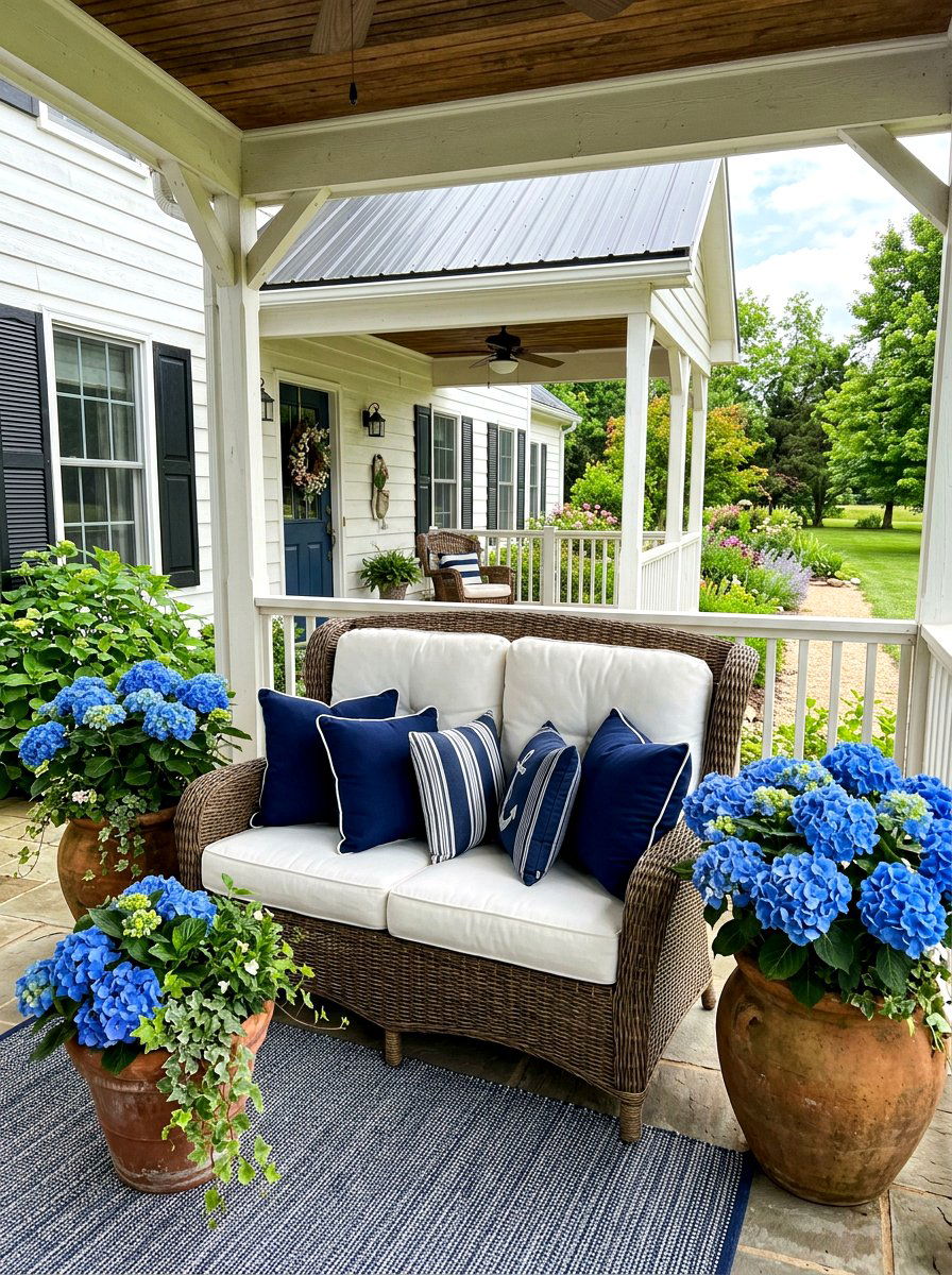 Wicker porch loveseat - 30 loveseat porch seating ideas