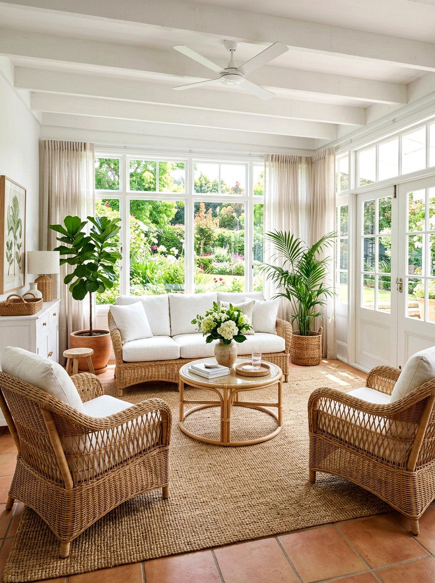 Wicker sunroom furniture - 30 elegant sunroom ideas