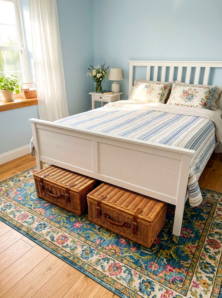Wicker trunks - 30 under bed storage aesthetic ideas