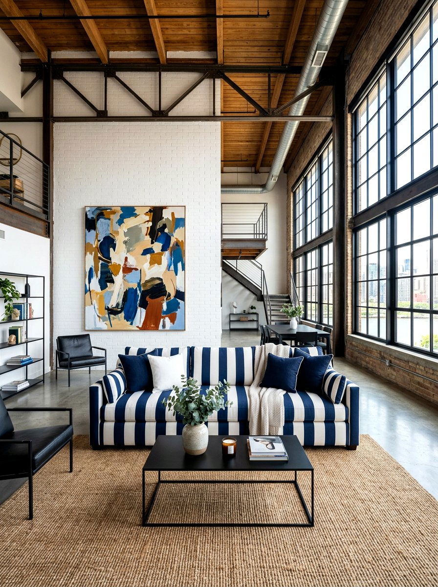 Wide Awning Stripe Sofa - 30 statement stripe sofa ideas