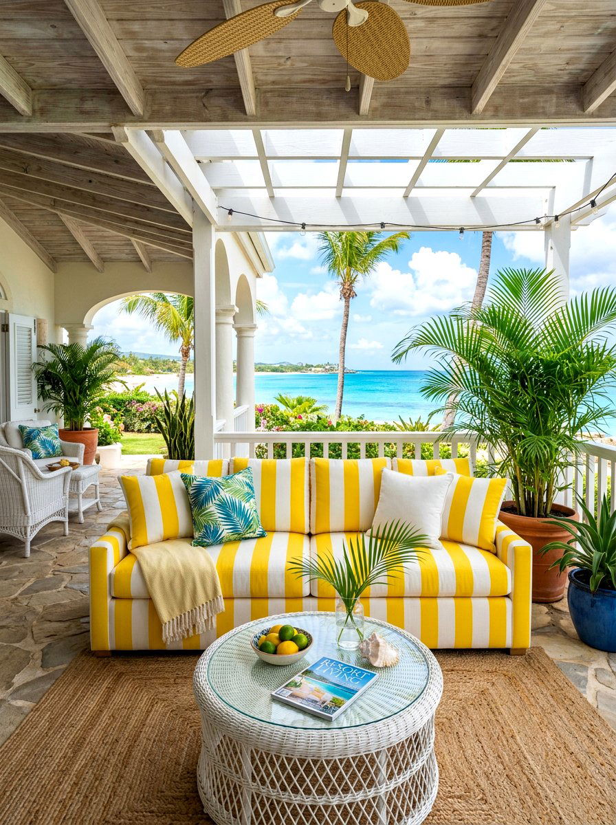 Wide Cabana Striped Sofa - 30 striped sofa ideas