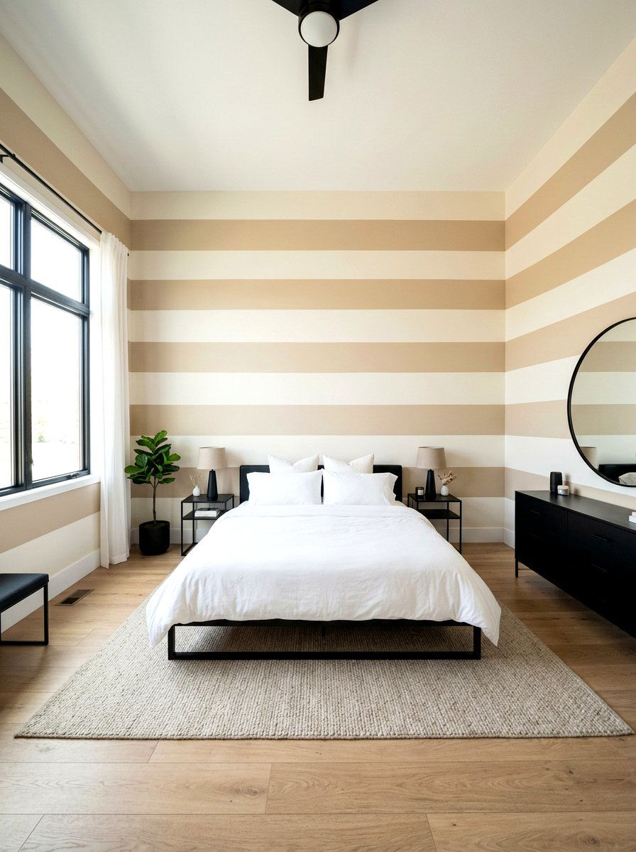 Wide Candy Stripe Paint - 30 candy stripe bedroom ideas