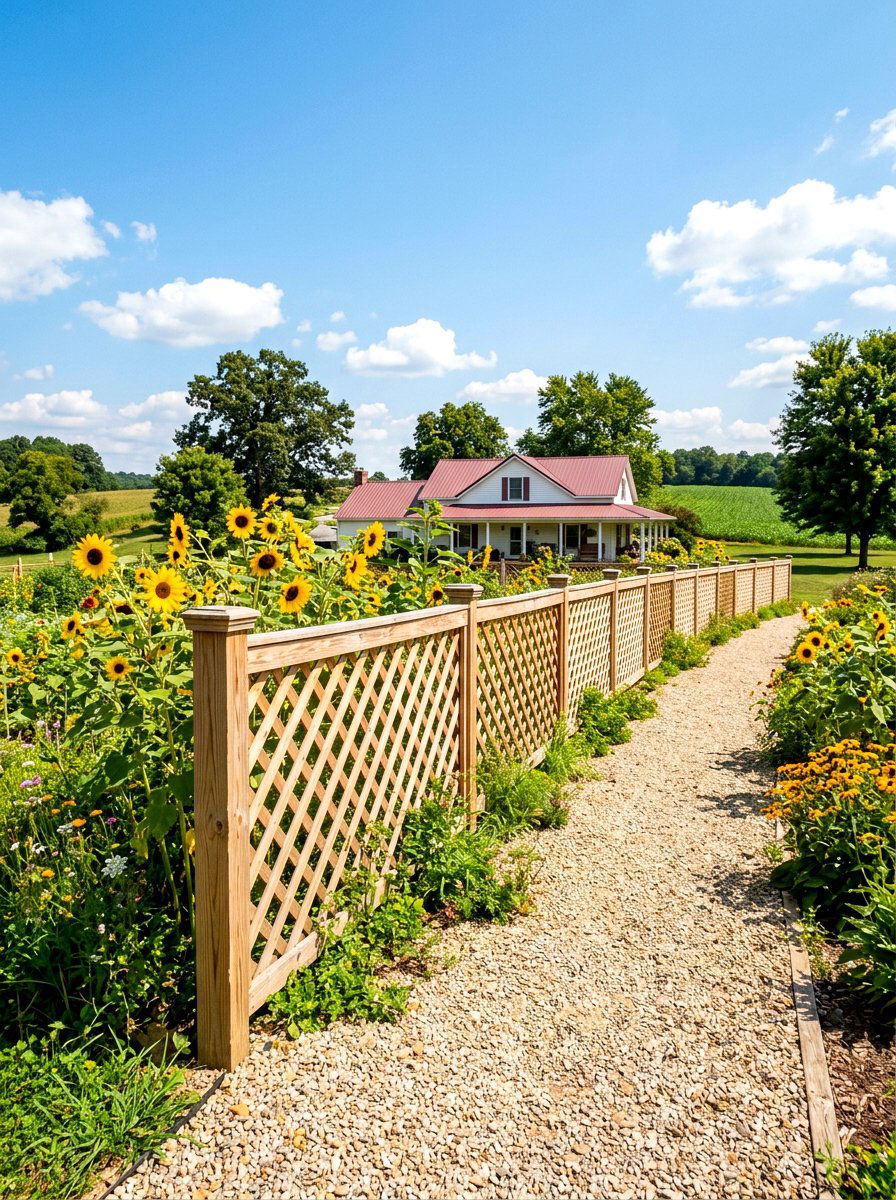 Wide Diamond Pattern Lattice - 30 lattice fence ideas