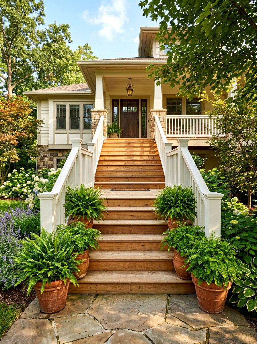 Wide Front Deck Stairs - 30 deck stair ideas