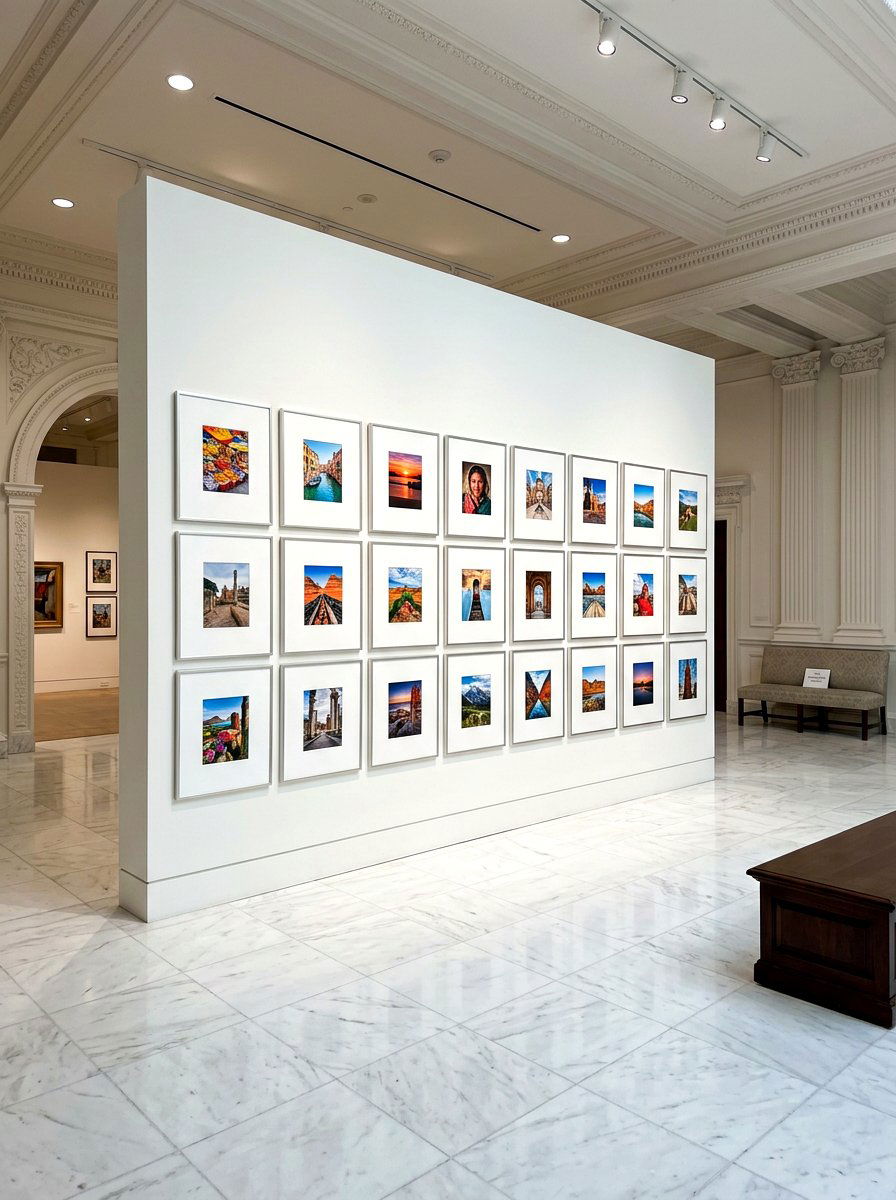 Wide Mat Gallery Wall - 30 family photo wall ideas