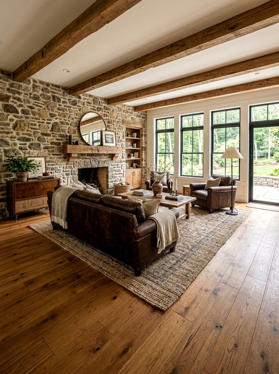 Wide Plank Flooring - 30 rustic living room ideas
