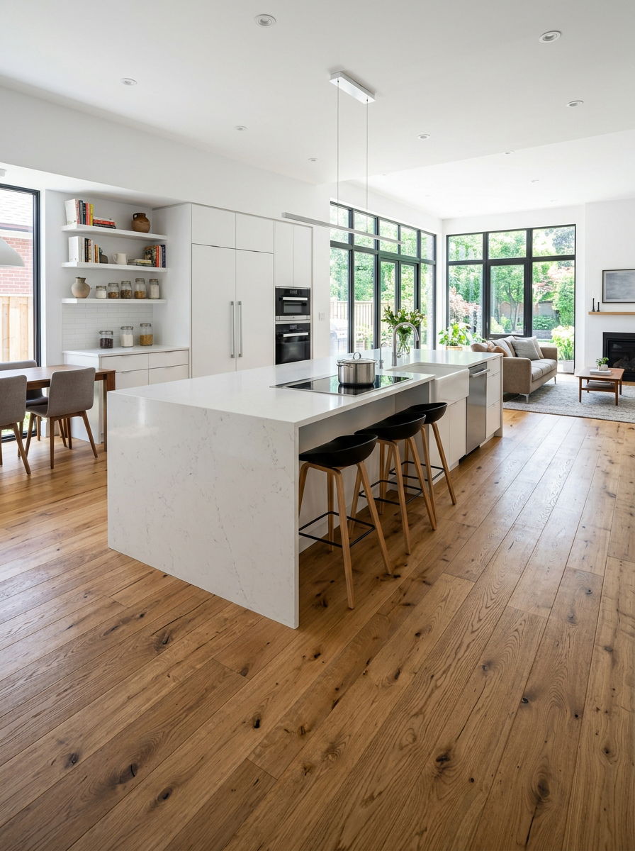 Wide Plank Hardwood Flooring - 30 wine country kitchen ideas