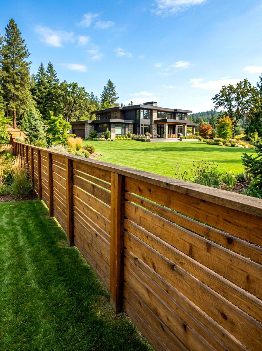 Wide Plank Slatted Fence - 30 slatted privacy wall ideas