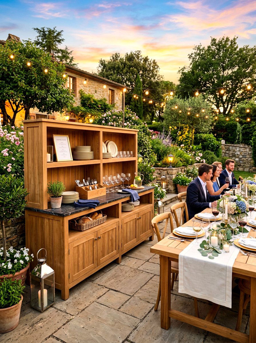 Wide Serving Station - 30 serving cart patio ideas