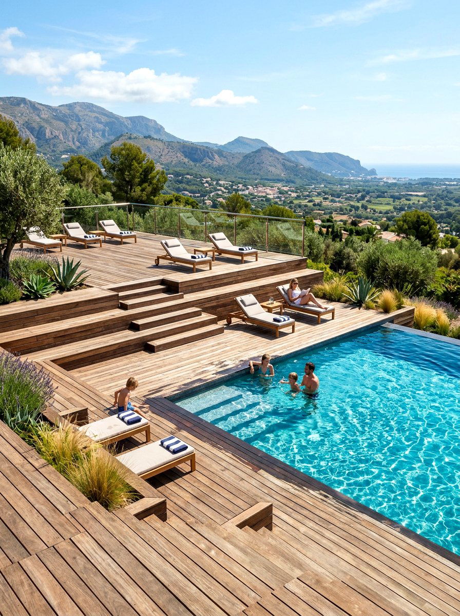 Wide Step Pool Deck - 30 stock tank pool deck ideas