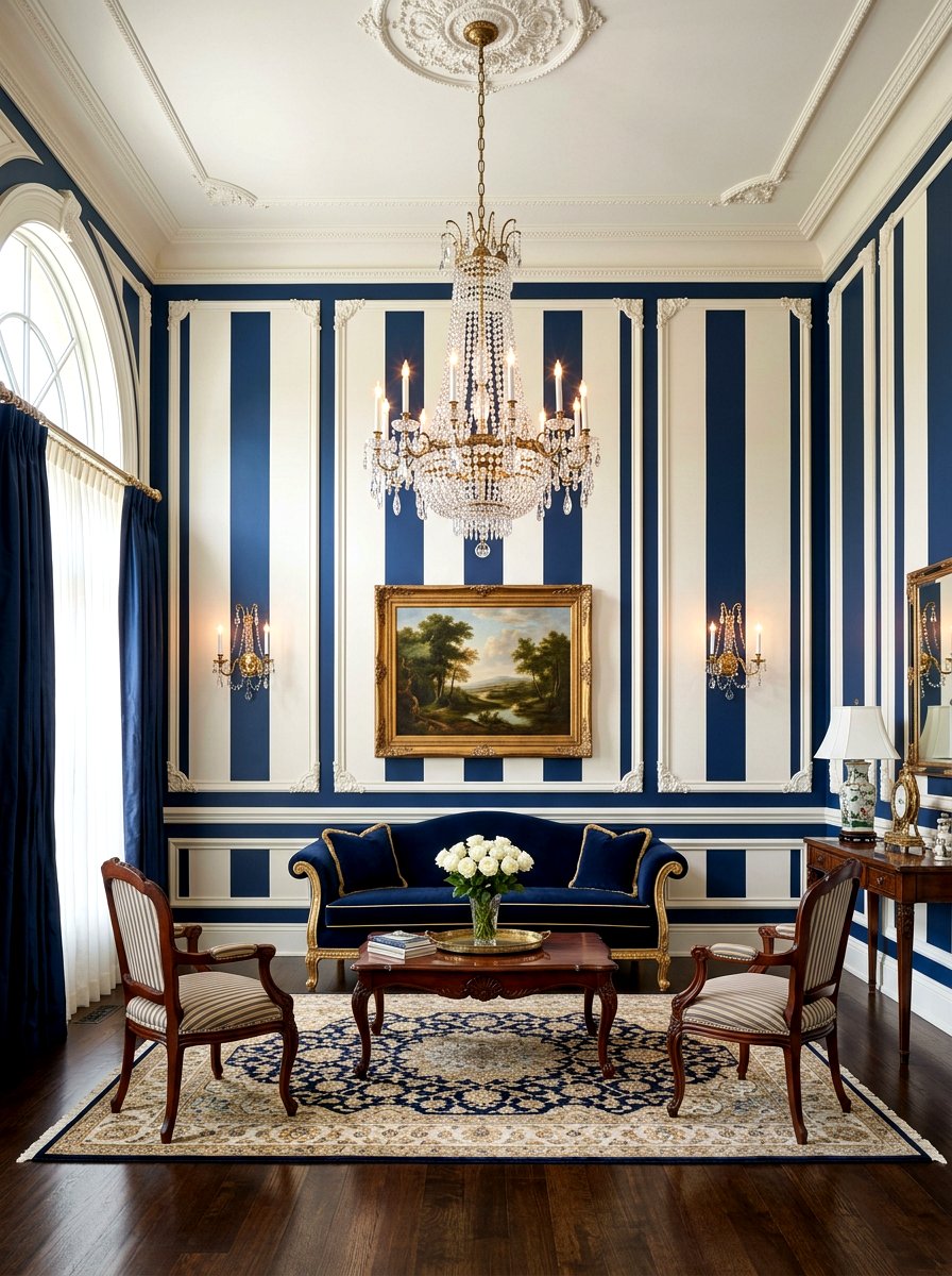 Wide Stripe Wall Molding - 30 circus stripe living room ideas