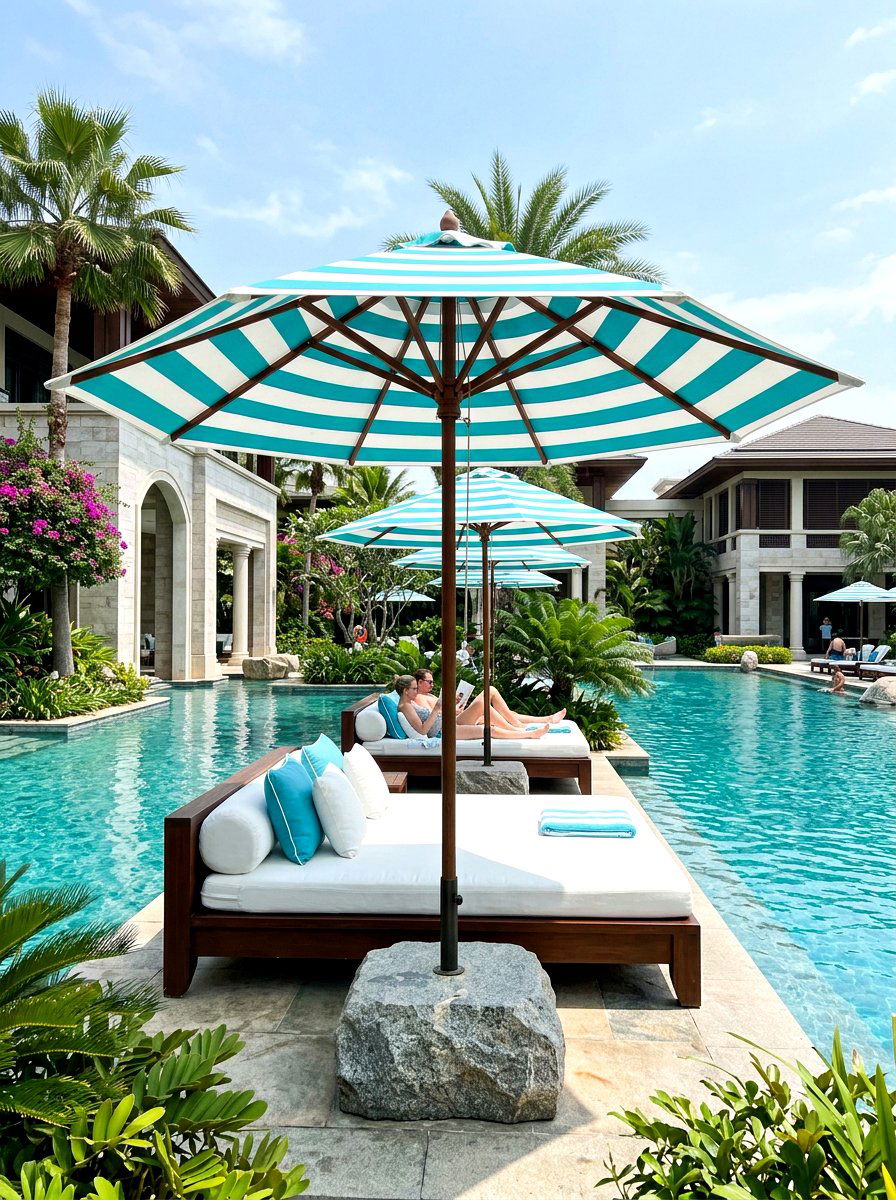 30 Poolside Striped Umbrellas Ideas for Instant Beachy Charm