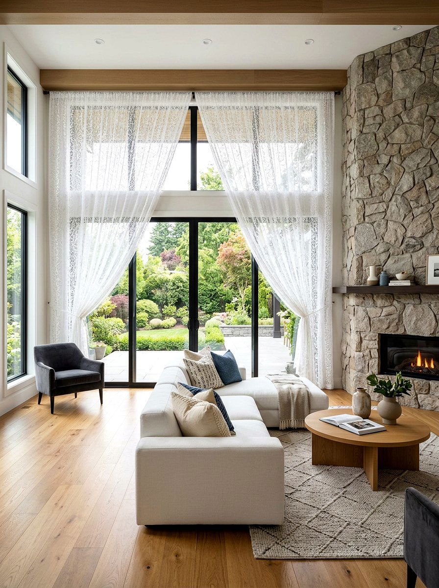 Wide Width Lace Curtain - 30 lace curtain ideas