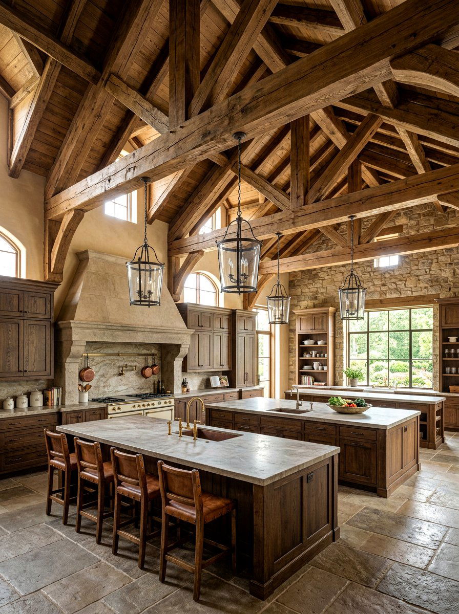 Wide kitchen ceiling beams - 30 kitchen ceiling beam ideas