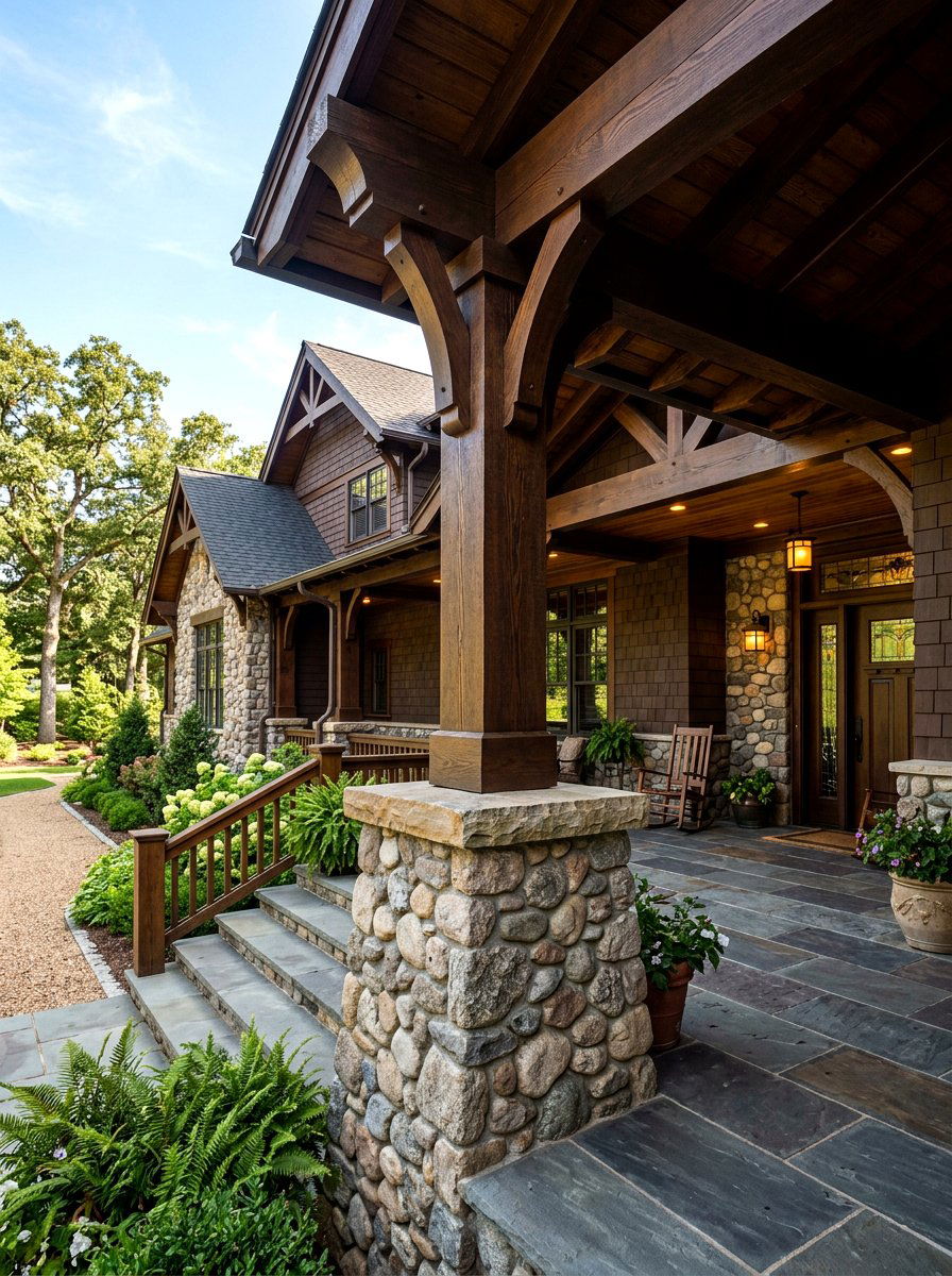 Wide pedestal porch column - 30 porch column ideas