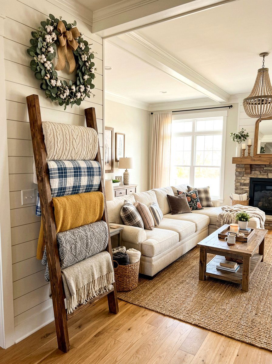 30 Corner Ladder Blanket Ideas for Stylish Storage and Display